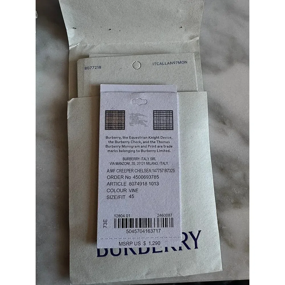 Burberry NWT Blue/Black Shearling Embellished Suede Creeper Boot - Picture 9 of 10